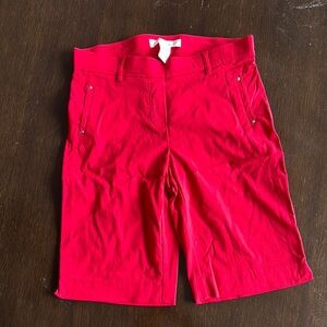 89th & Madison Red Bermuda Shorts Tailored Classic Design